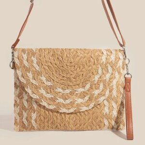 Gold Thread Stitched Envelope Crossbody Bag
